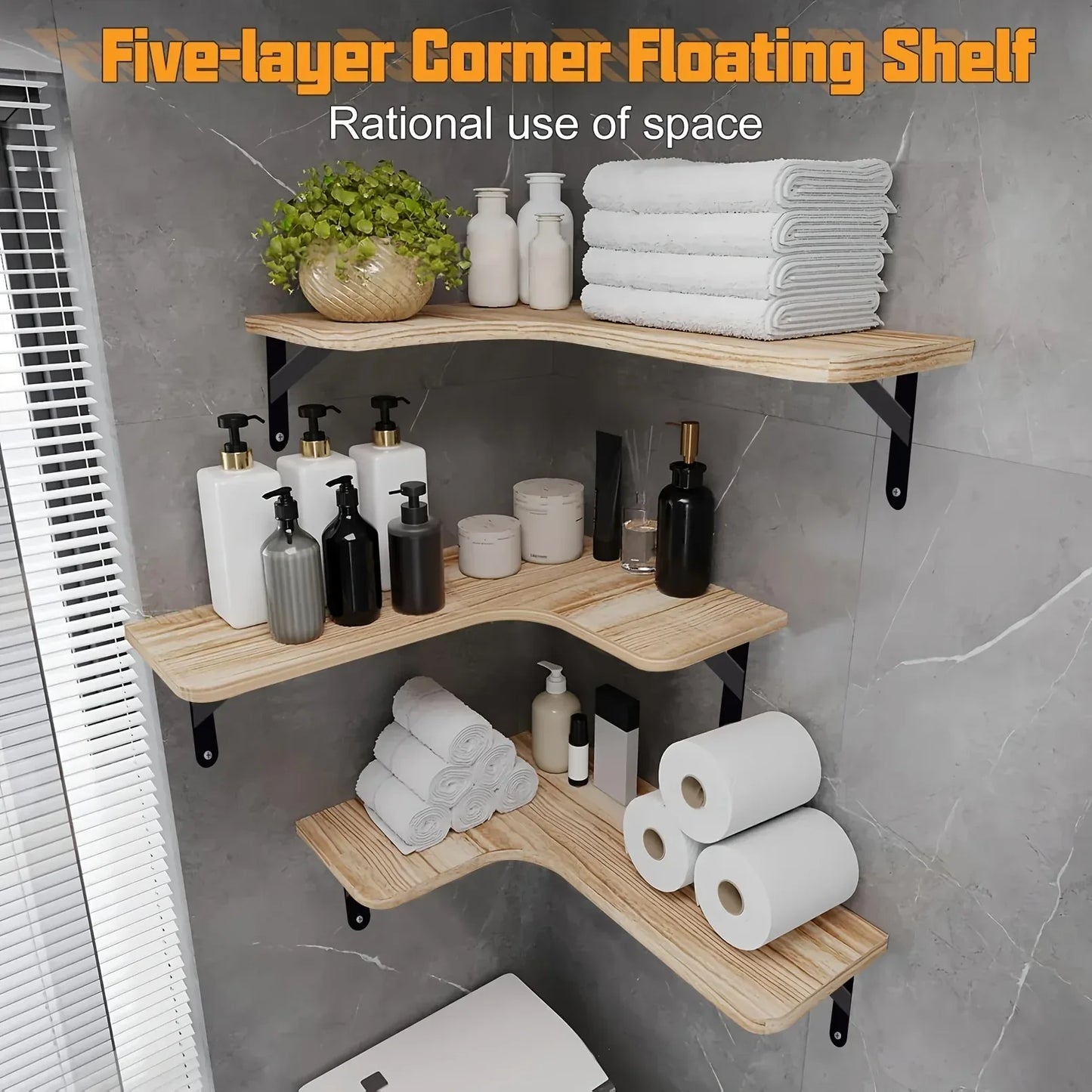 Eckregal Massivholz Wandmontage – Floating Shelf für Wohnzimmer, Küche & Büro - FUXLShop