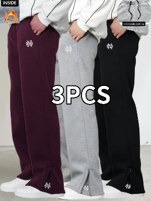 Detailansicht bestickte Winterhose aus Polyester mit leicht elastischem Stoff und geradem Bein