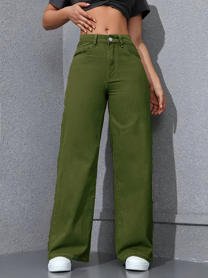 Damen Straight-Leg Hose - Farbvariante Army Green