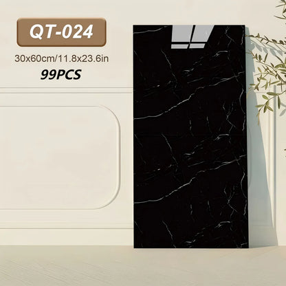 Selbstklebende 3D Marmor-Wandfliesen 60x30cm - Vinyl Fliesenaufkleber für Küche Bad & Wohnzimmer - Abwaschbar (19-99 Stück) - FUXLShop