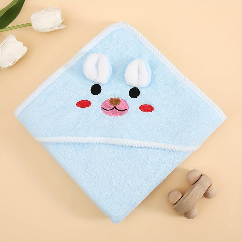 1x Kapuzenhandtuch mit Tiermotiv – superweich & saugfähig, Coral-Fleece, 80 x 80 cm – ideal für Babys & Kinder, Strand, Zuhause & Kinderwagen