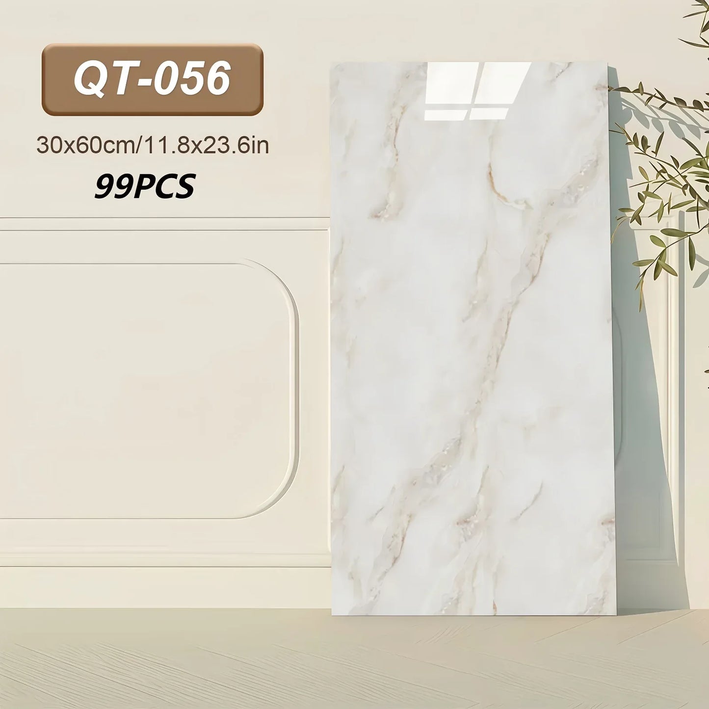 Selbstklebende 3D Marmor-Wandfliesen 60x30cm - Vinyl Fliesenaufkleber für Küche Bad & Wohnzimmer - Abwaschbar (19-99 Stück) - FUXLShop