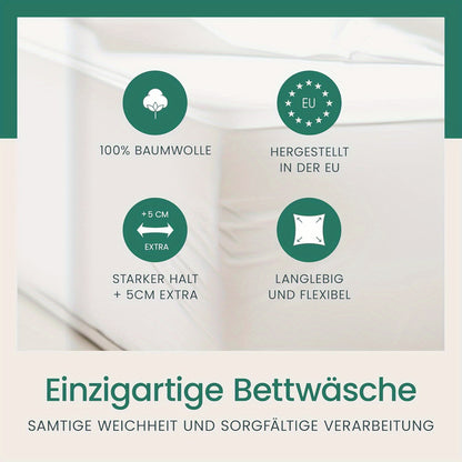 Baumwolle Spannbettlaken – Hochwertig, 130 g/m², 30 cm Steghöhe, Atmungsaktiv & Weich, Pflegeleicht, Ganzjahres - Bettwäsche für Zuhause & Gästezimmer - FUXL - Shopify