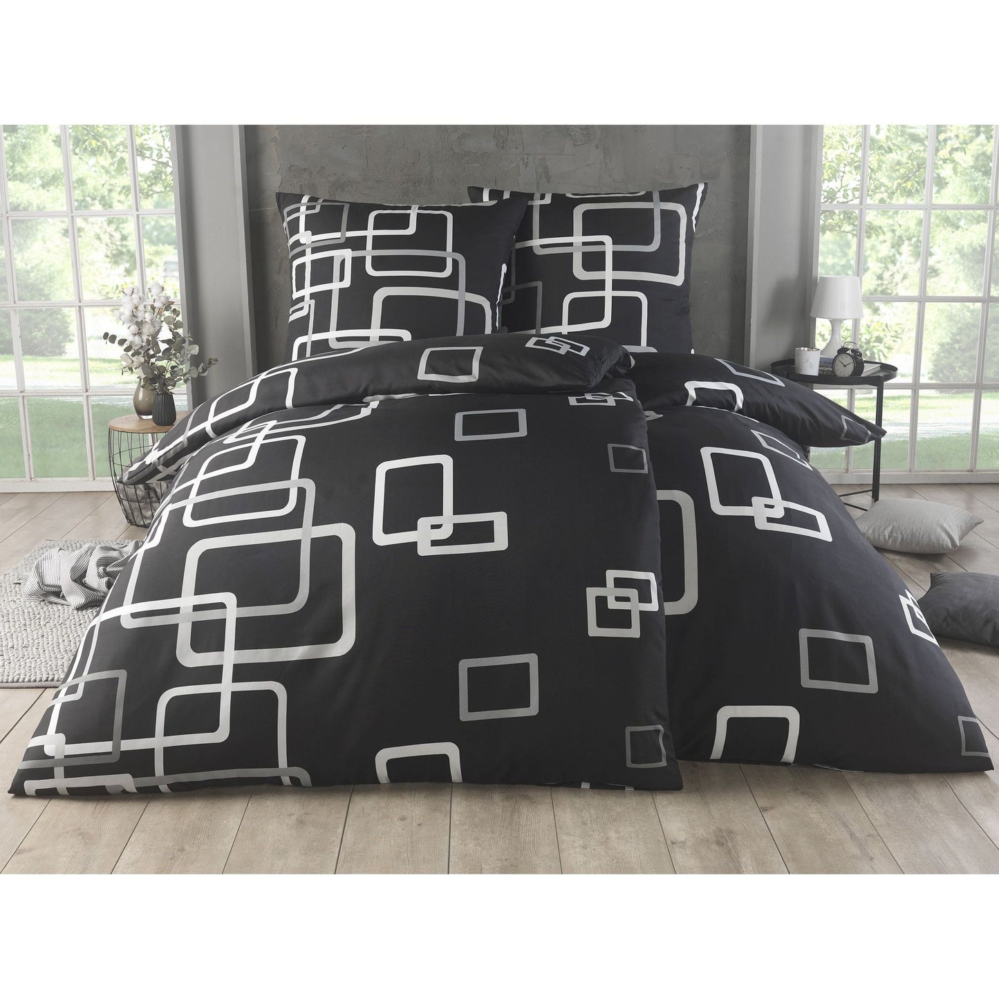 Bettwäsche-Set 135x200 4-teilig – Allergikerfreundlich – Spannbettlaken 135x200 & Kissenbezug 80x80 | Modern & Hochwertig