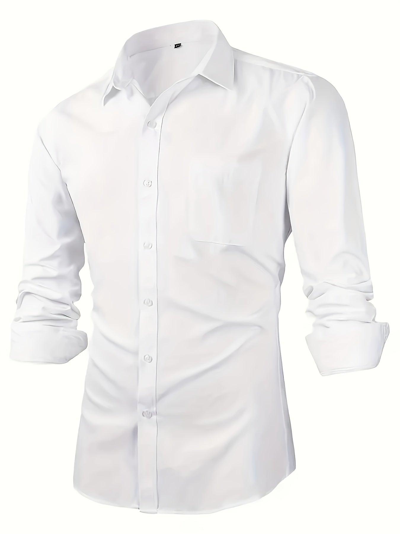 3er-Pack Herren Business-Freizeithemden – Langarm, einfarbig, Regular Fit, mit Taschen – Polyester-Mix, ideal für Frühling & Herbst, vielseitig kombinierbar