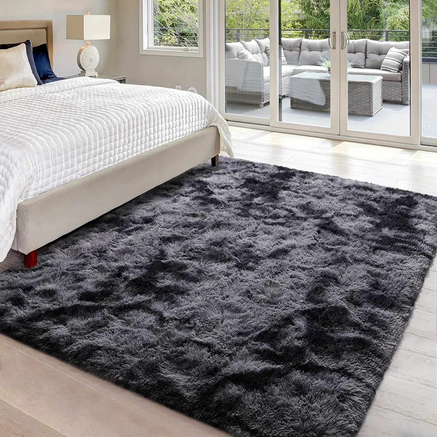 Plüsch Teppich Tie-Dye – Weiche rutschfeste Bettvorleger für Wohnzimmer & Schlafzimmer - FUXLShop