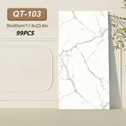 Selbstklebende 3D Marmor-Wandfliesen 60x30cm - Vinyl Fliesenaufkleber für Küche Bad & Wohnzimmer - Abwaschbar (19-99 Stück) - FUXLShop