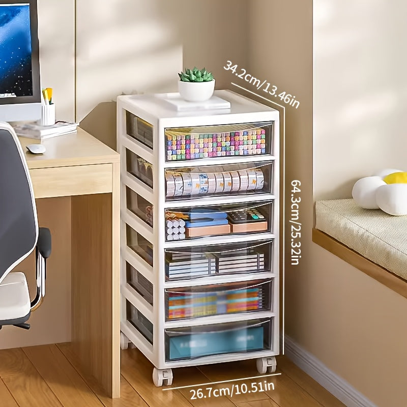 Rollbarer Mehrzweck-Aufbewahrungswagen mit Schubladen – Mobiler Büro-Organizer mit Ablagefach, ideal für Bürobedarf, Bastelmaterial & Zubehör - FUXLShop