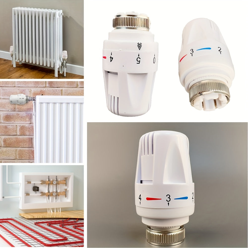 3er-Set Smart Thermostat-Ventilköpfe – M30x1,5 Gewinde, Temperaturregelung 4–120 °C, Weiß ABS + Bronze, für Heizkörper in Haus & Büro