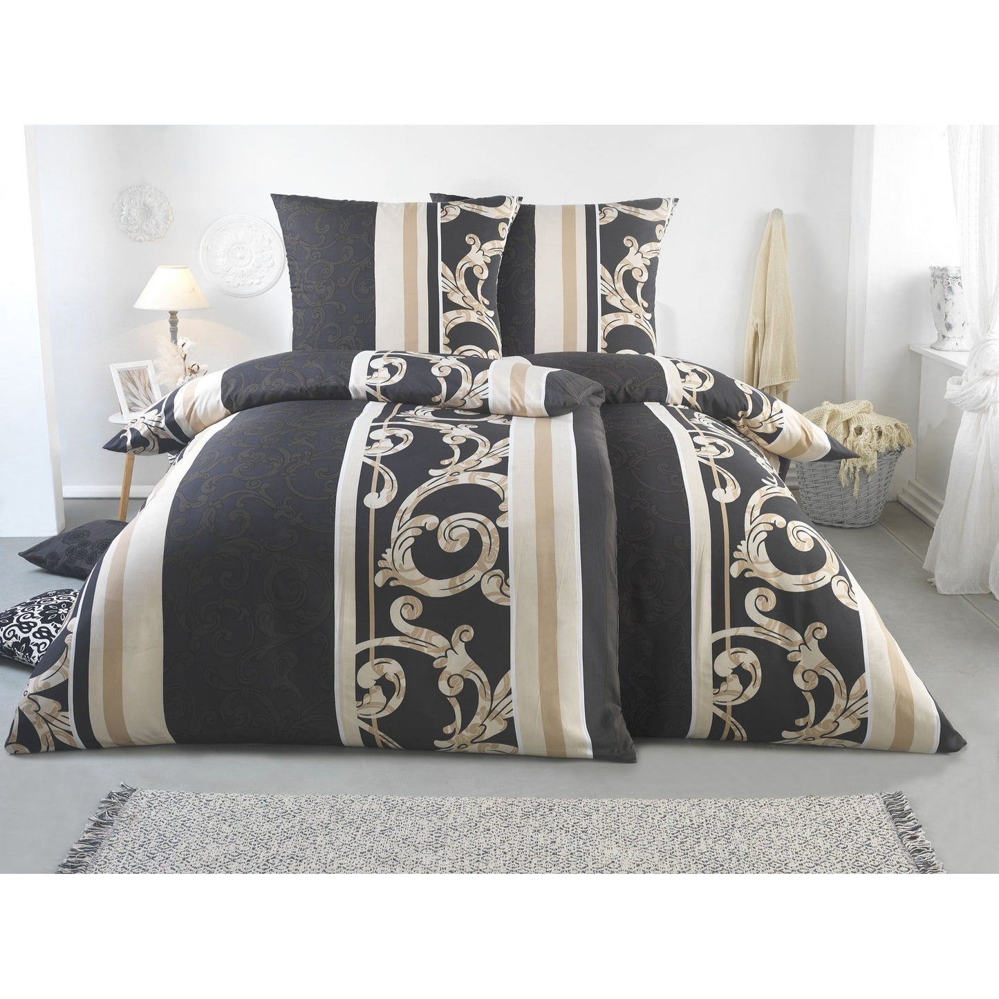 Bettwäsche-Set 135x200 4-teilig – Allergikerfreundlich – Spannbettlaken 135x200 & Kissenbezug 80x80 | Modern & Hochwertig