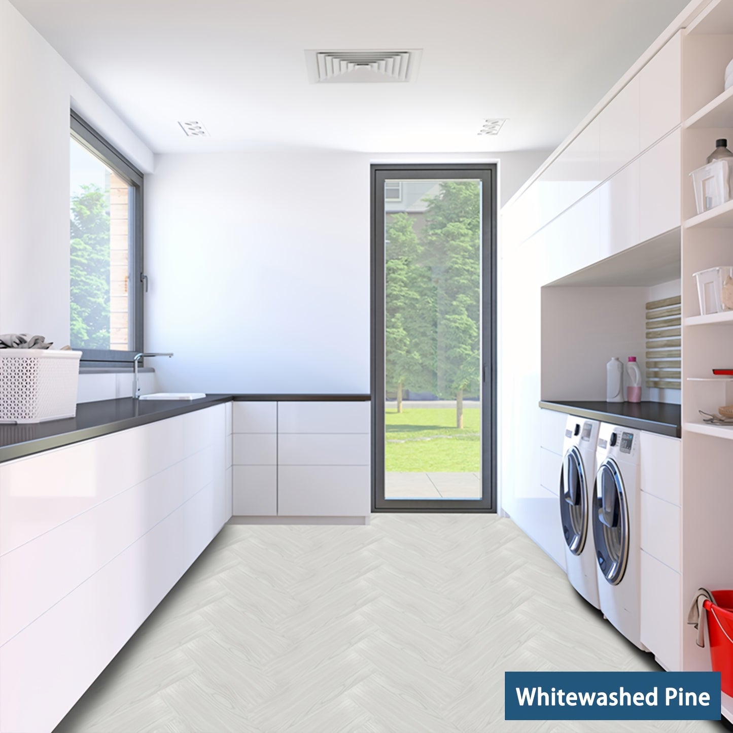 Vinyl Bodenbelag Selbstklebend 50 Stück - Wasserfeste Bodenfliesen Peel & Stick für Küche, Bad & Wohnzimmer