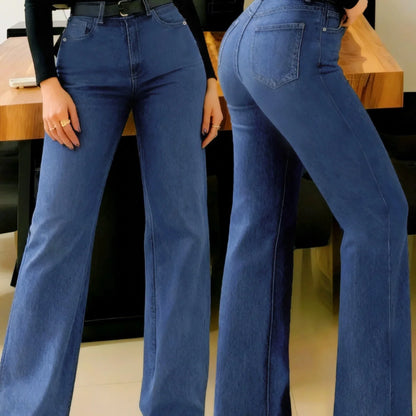 Medium Blue – Loose Fit, Diagonal Pockets