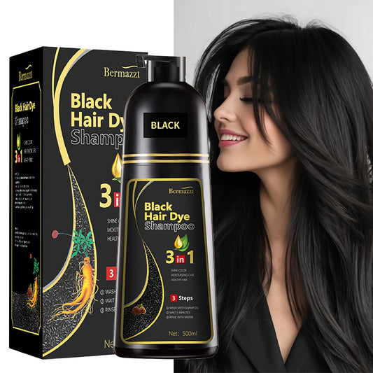 500ml Ginseng Haarfärbe-Shampoo – Pflanzliche Pflege, Grauabdeckung, langanhaltende Farbe, feuchtigkeitsspendend & sanft für Damen & Herren