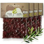 Kalamata Oliven mit Stein 4x 250g - Handverlesen aus Griechenland - Glutenfrei - FUXLShop