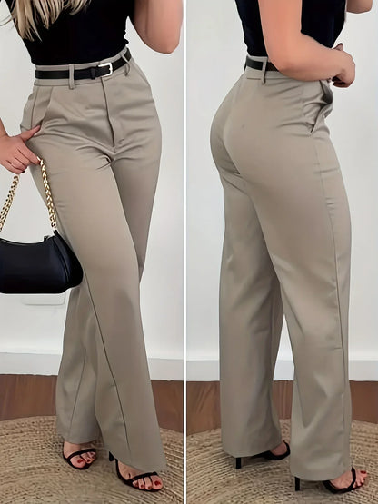 Damen Straight-Leg Hose Elegant – High-Waist Business Casual - FUXLShop