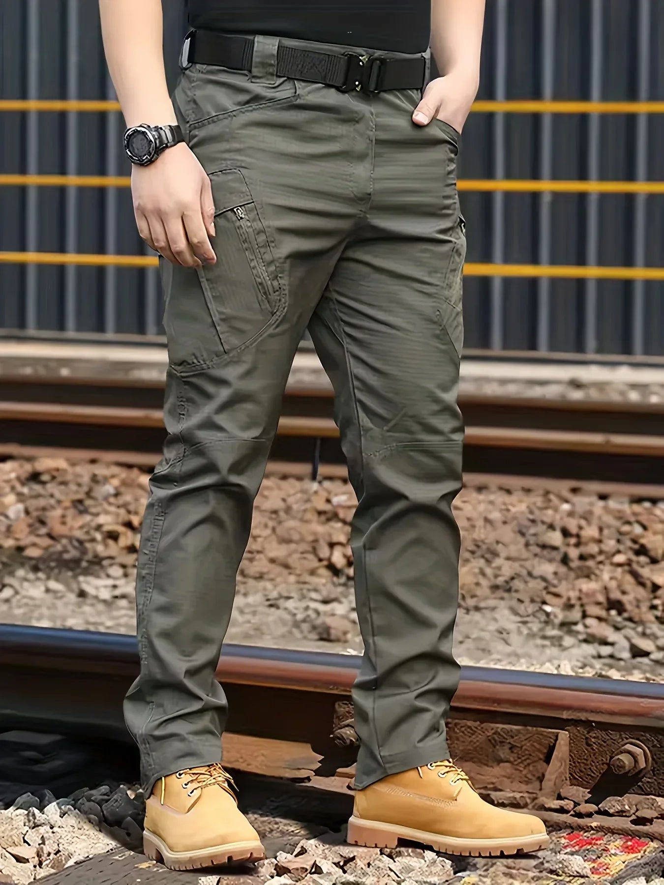 Herren Cargo Hose mit Multitaschen - Tactical Outdoor Arbeitshose - Ganzjahres Polyester - FUXLShop