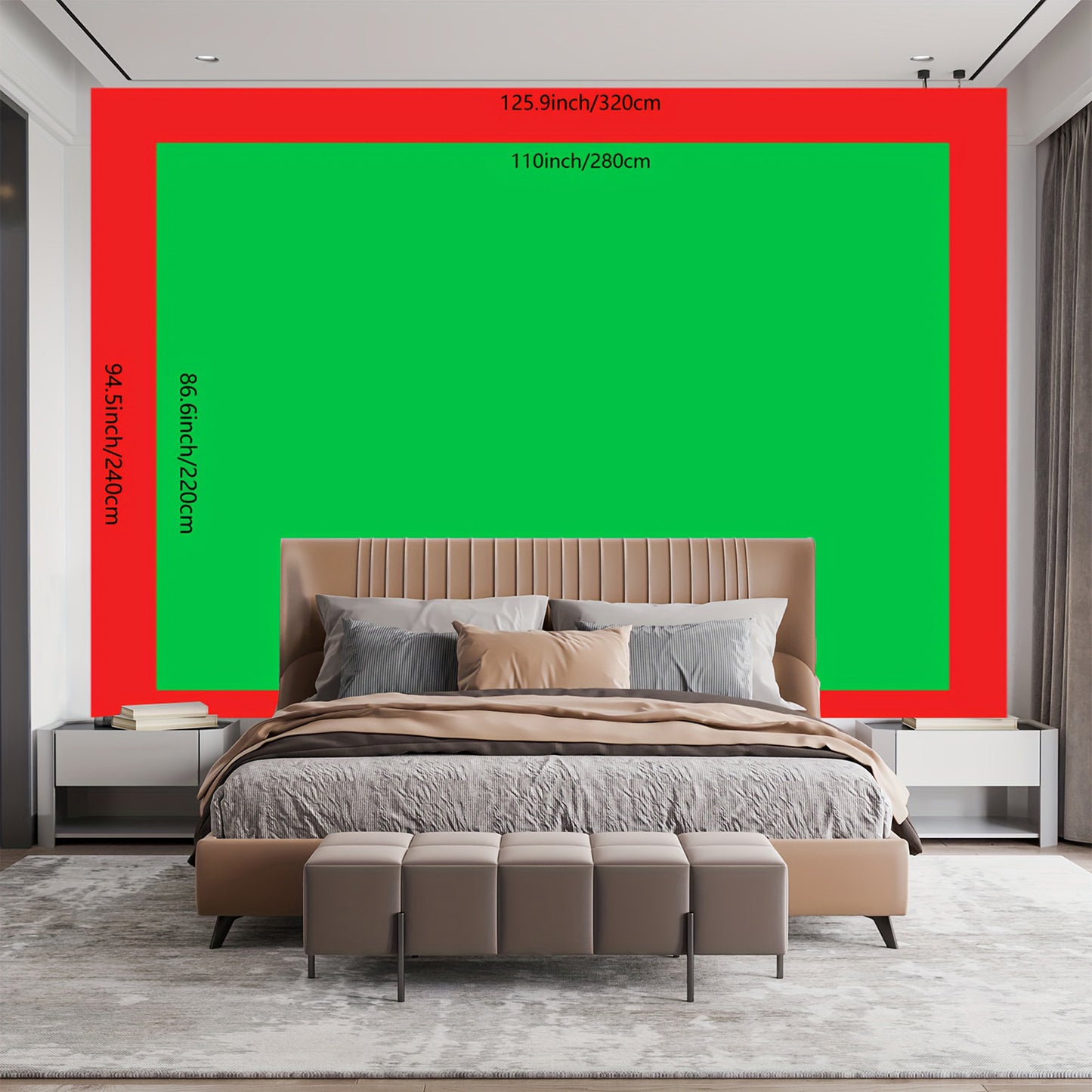Großer tropischer Strand-Wandteppich – 2D Wandbild mit Palmen & klarem Wasser, inkl. Zubehör, ideal für Schlafzimmer & Wohnzimmer, Strand-Deko