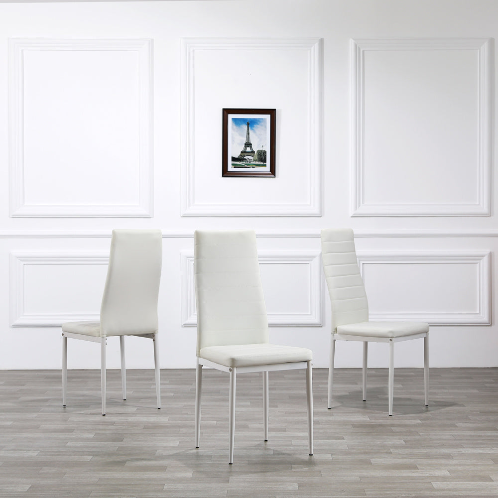 Bonlo Esszimmerstühle 6er-Set – gepolstert mit Metallbeinen, Kunstlederbezug, bis 140 kg belastbar, grau – ideal für Esszimmer, Wohnzimmer & Büro