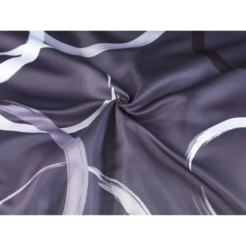 Dunkelgraues satin bettwäsche-set 135x200 4-teilig mit modernem weißem pinselstrichmuster, allergikerfreundlich