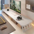 Monitorständer mit Schublade & verstellbarem Winkel – Holzoptik, Ergonomisch, für Monitor & Laptop