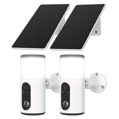 Kabellose Solar-Outdoor-Kamera mit Flutlicht, Farb-Nachtsicht, 2-Wege-Audio, Bewegungsalarm, Alexa-kompatibel, Cloud-Speicher – ANRAN WLAN-Kamera - FUXLShop