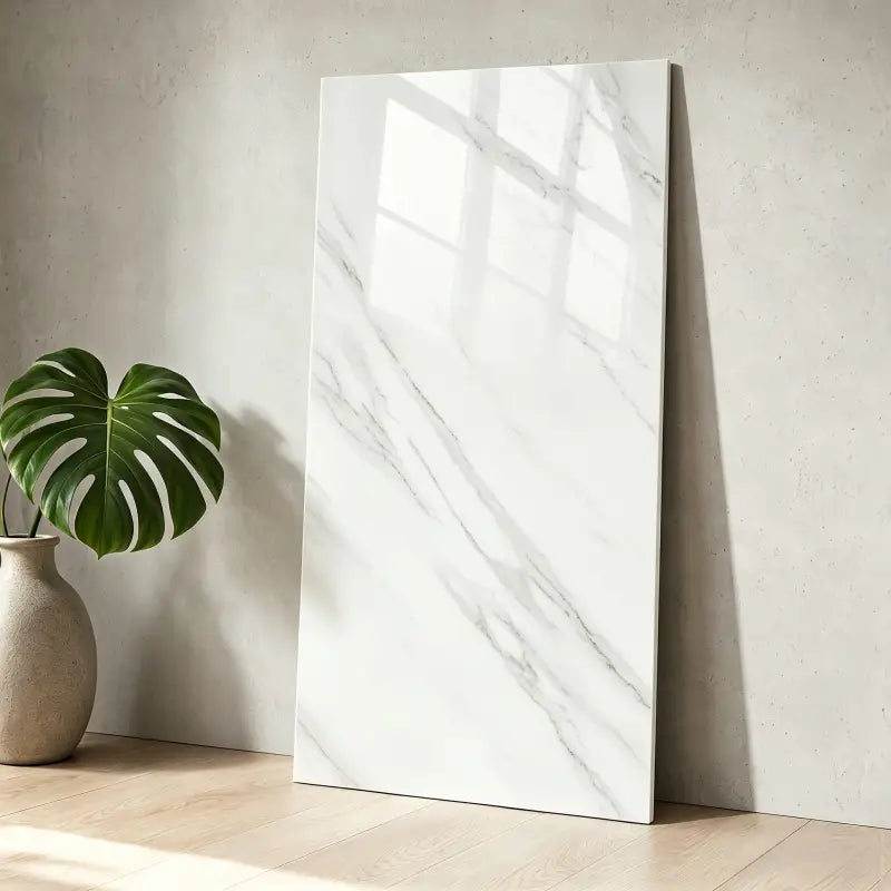 Weiß marmor effekt wandfliesen aufkleber selbstklebend mit subtiler grauer venierung 60x30 cm