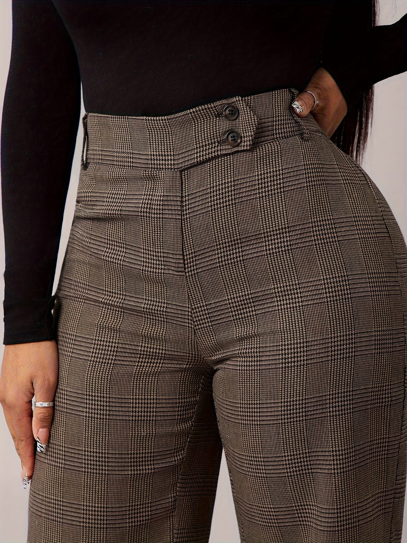 Damen Marlene-Hose Hahnentritt - Seitenansicht