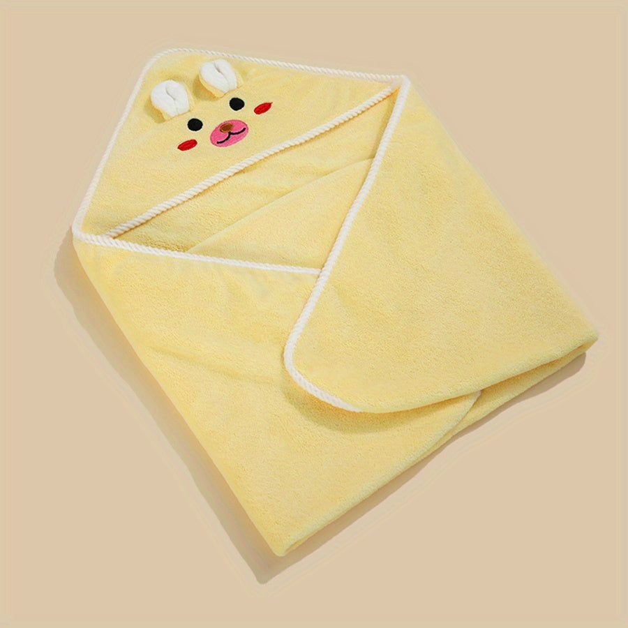 1x Kapuzenhandtuch mit Tiermotiv – superweich & saugfähig, Coral-Fleece, 80 x 80 cm – ideal für Babys & Kinder, Strand, Zuhause & Kinderwagen
