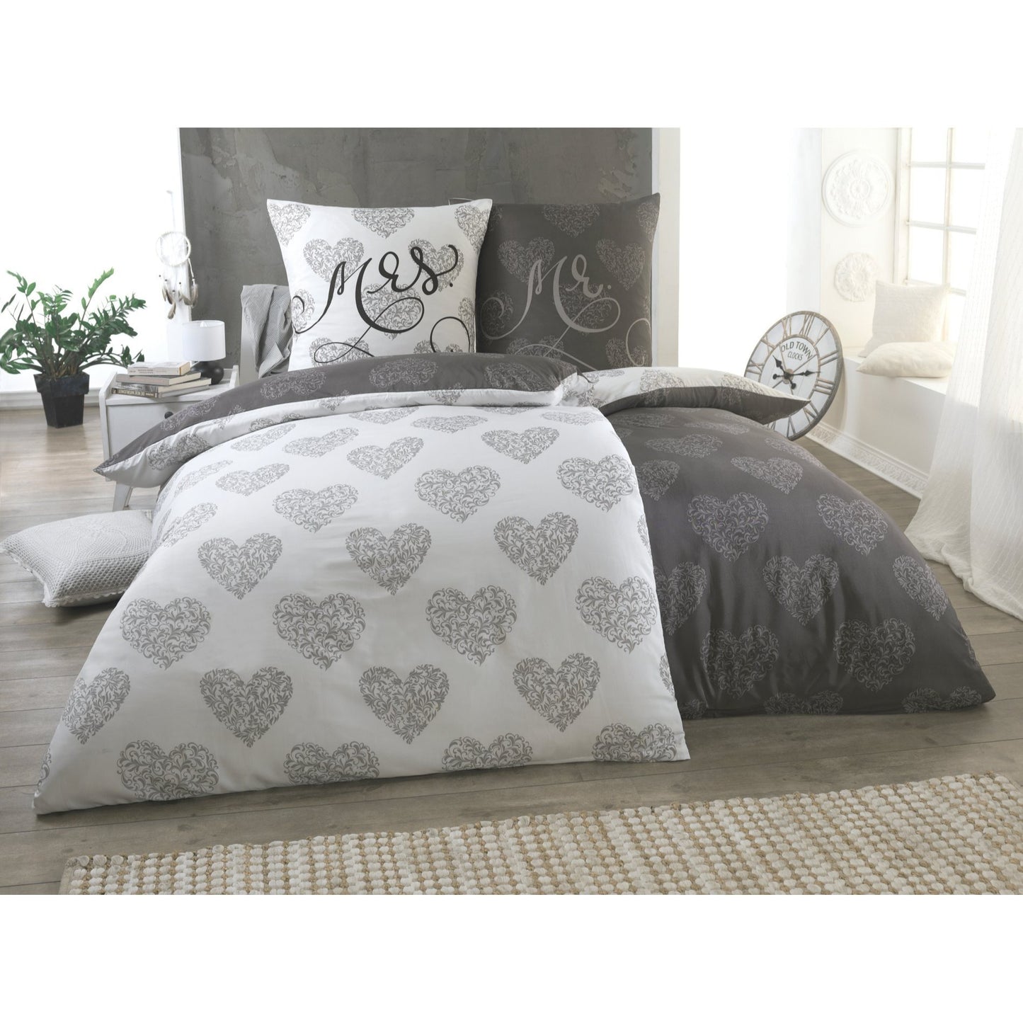 Bettwäsche-Set 135x200 4-teilig – Allergikerfreundlich – Spannbettlaken 135x200 & Kissenbezug 80x80 | Modern & Hochwertig
