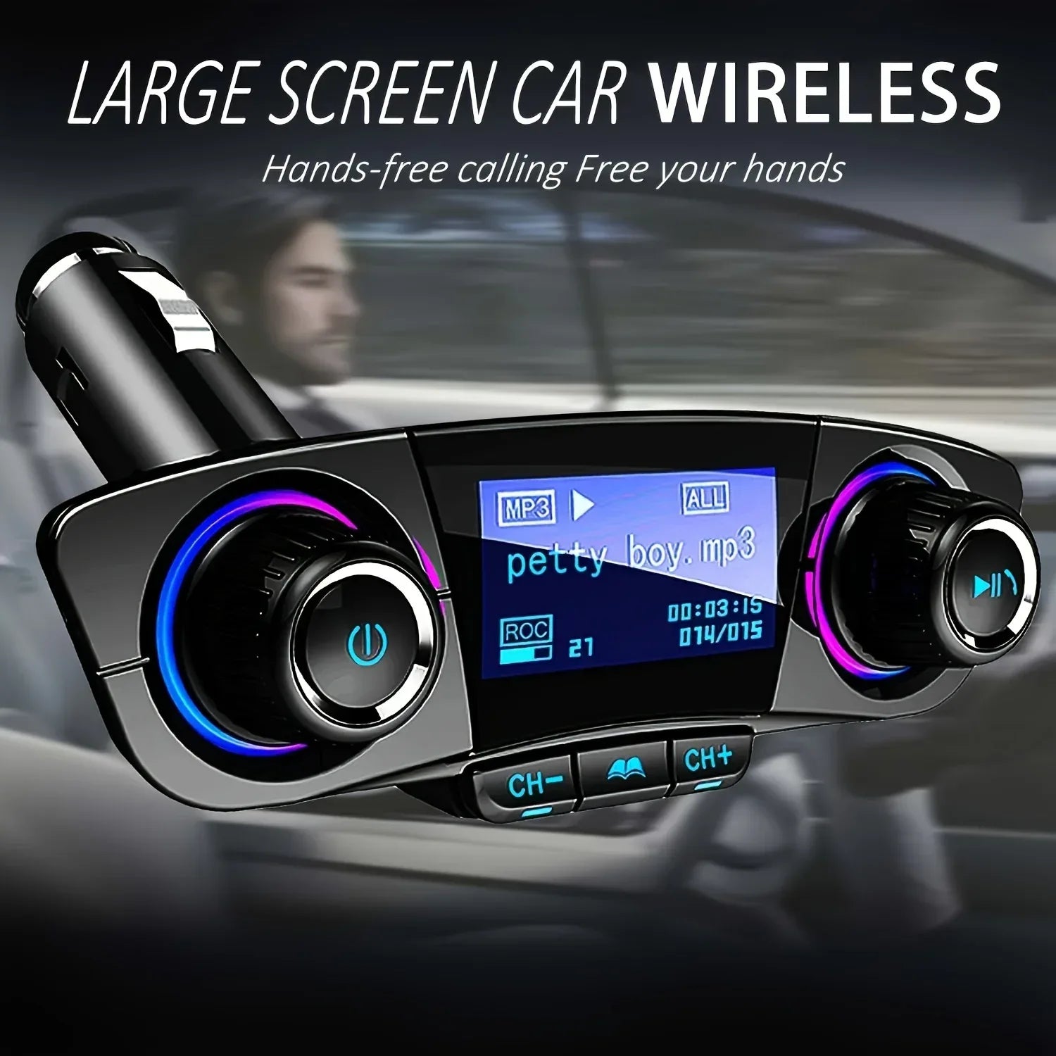 Auto FM Transmitter Bluetooth mit USB Ladegerät - Freisprecheinrichtung & MP3 Player für KFZ - FUXLShop