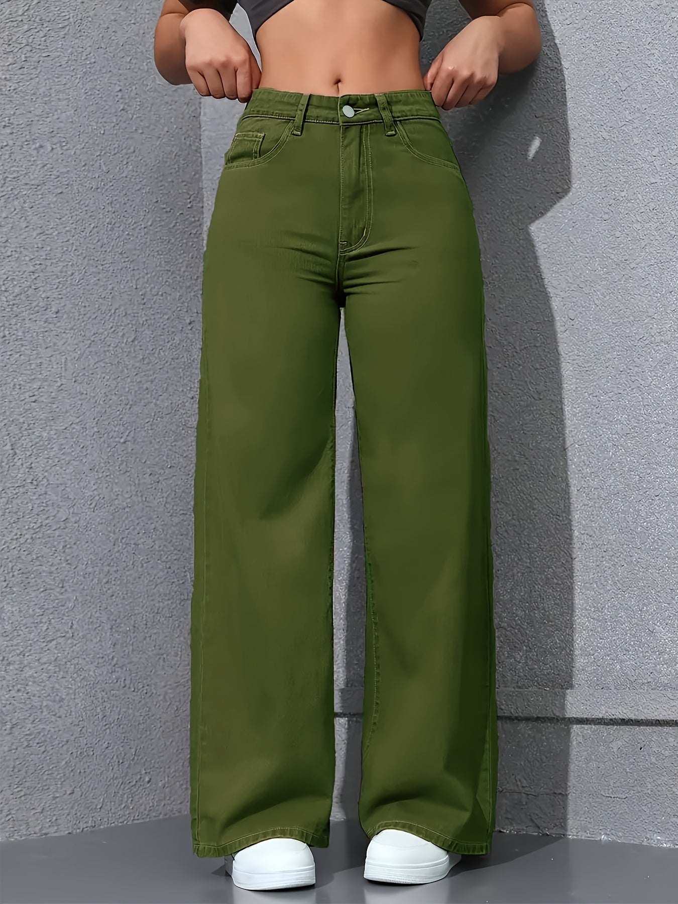 Damen Straight-Leg Hose - Farbvariante Army Green