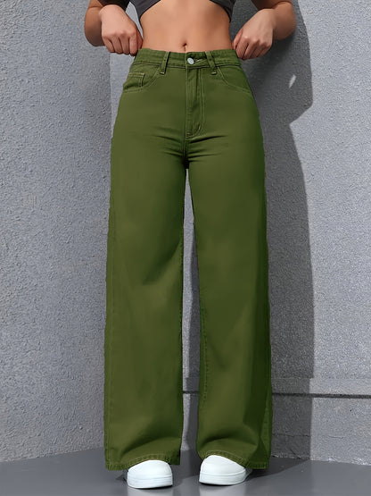 Damen Straight-Leg Hose - Farbvariante Army Green