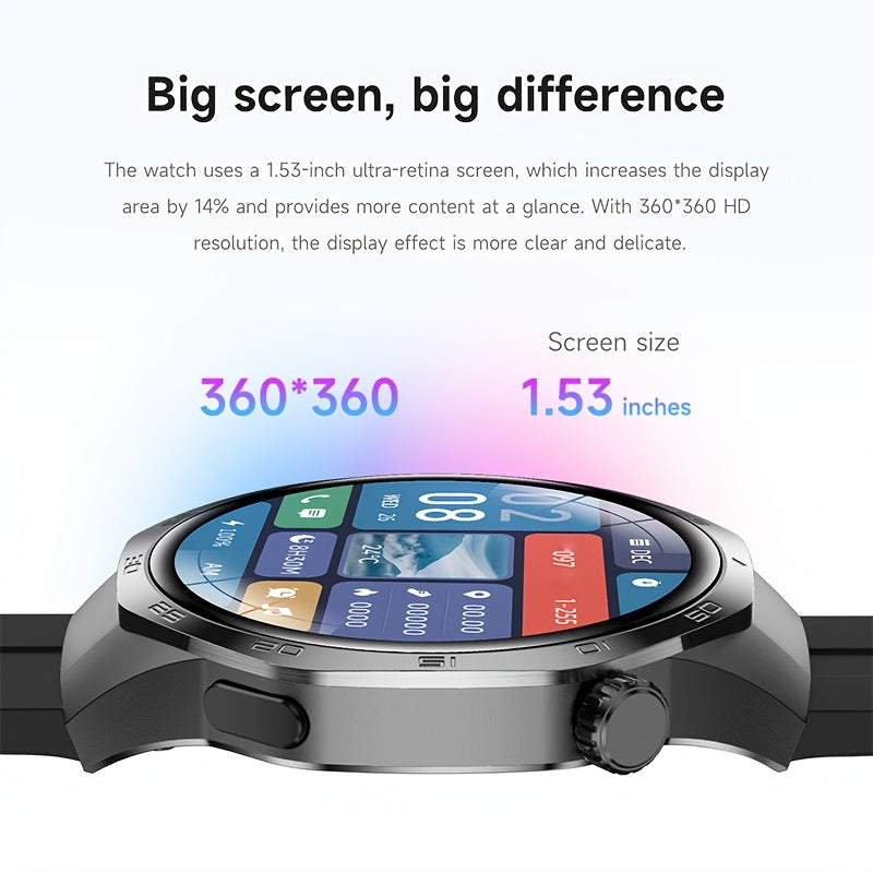 GPS Smartwatch Herren 1.53" HD Display 100+ Sportmodi NFC Bluetooth