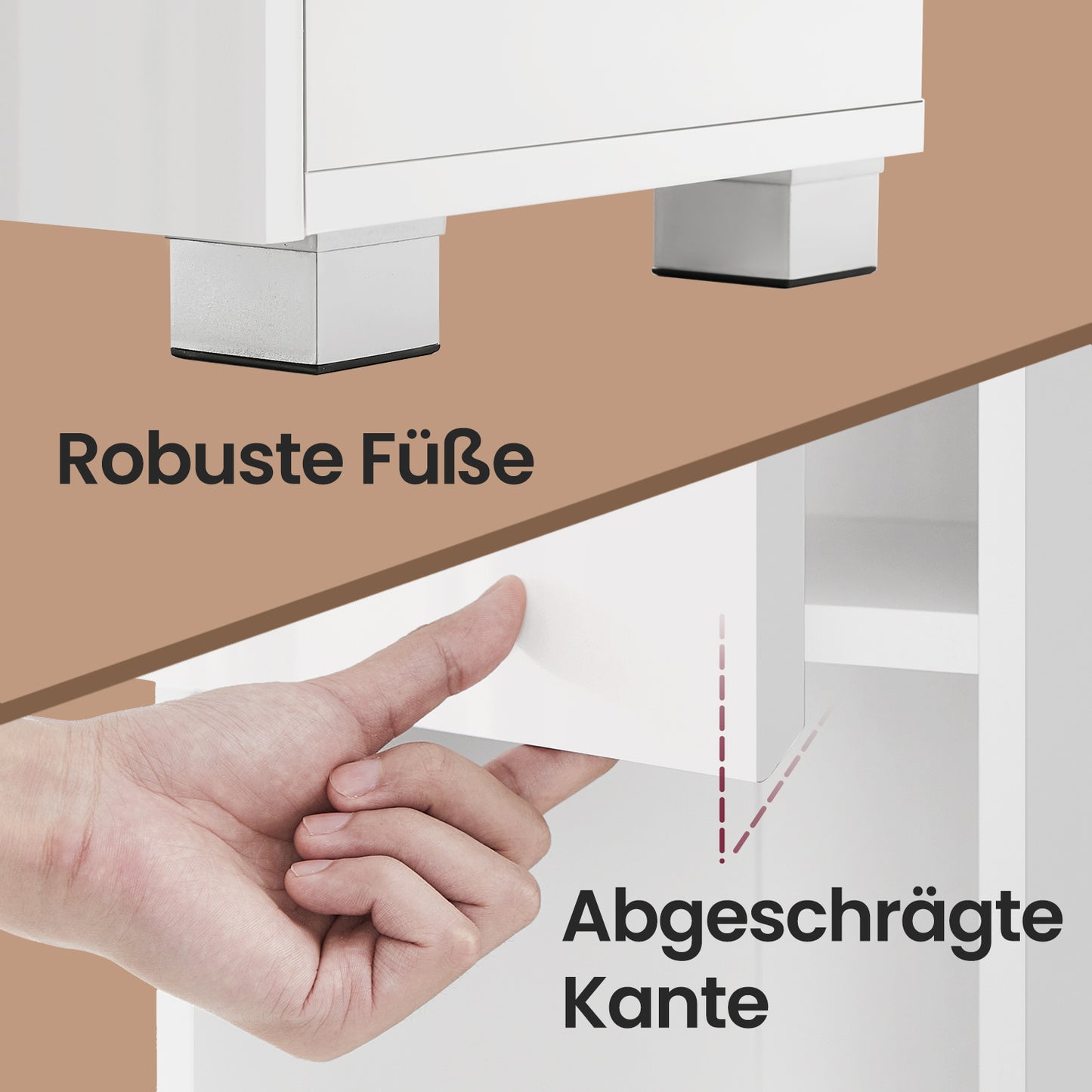 Bathroom Cabinet 30×30×170 cm – Schmaler Badezimmerschrank mit Schublade & Regalen