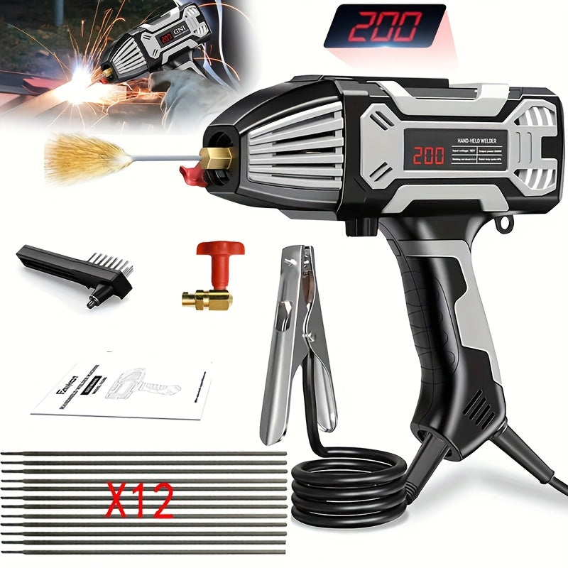 200A Tragbares ARC Hand-Schweißgerät mit LCD-Digitalanzeige, IGBT-Inverter, ideal für Heimprojekte
