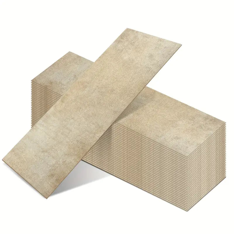 Beige strukturierte selbstklebende vinyl-dielen mit steinoptik 50 stück wasserfeste pvc-bodenfliesen online bestellen