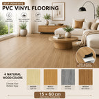 Selbstklebende PVC-Vinyl-Dielen in Holzoptik – 30 Stück, 15 × 60 cm, 2 mm, 2,7 m²