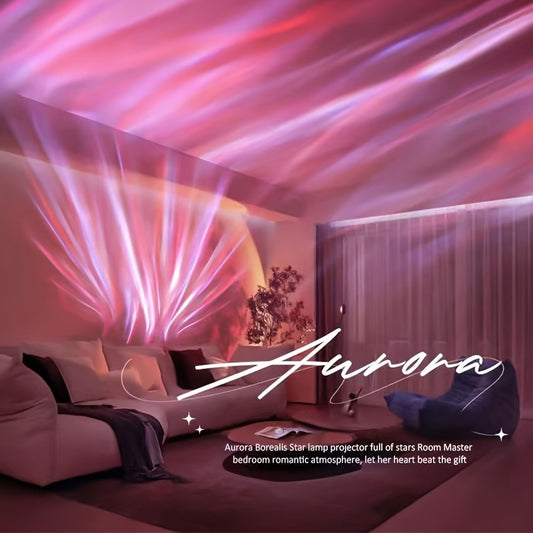 16-Farben LED Polarlicht Projektor – USB Nachtlicht mit Fernbedienung, dimmbar & rotierend – Ambient-Beleuchtung für Zuhause, Party & Geschenkideen
