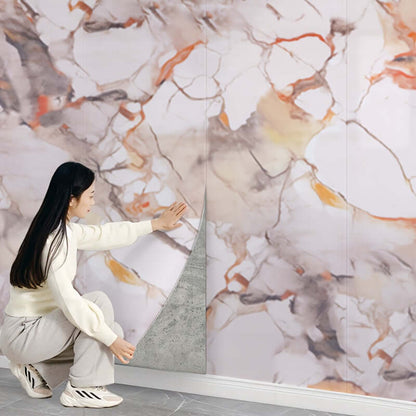 3D Marmor Tapetenrolle – Selbstklebender Schaumstoff-Sticker mit Alufolie, wasserfest & abnehmbar – Für Küche, Bad, Schlafzimmer & Möbeloberflächen - FUXLShop