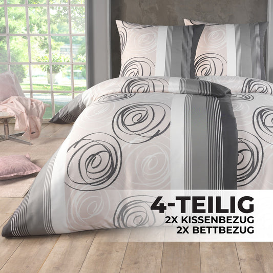 137 / 5.000 Bettwäsche 135X200 4tlg Set - Allergikergeeignetes Bettset - Bettlaken 135 X 200 & Kissenbezug 80X80 | Modern & Hochwertig