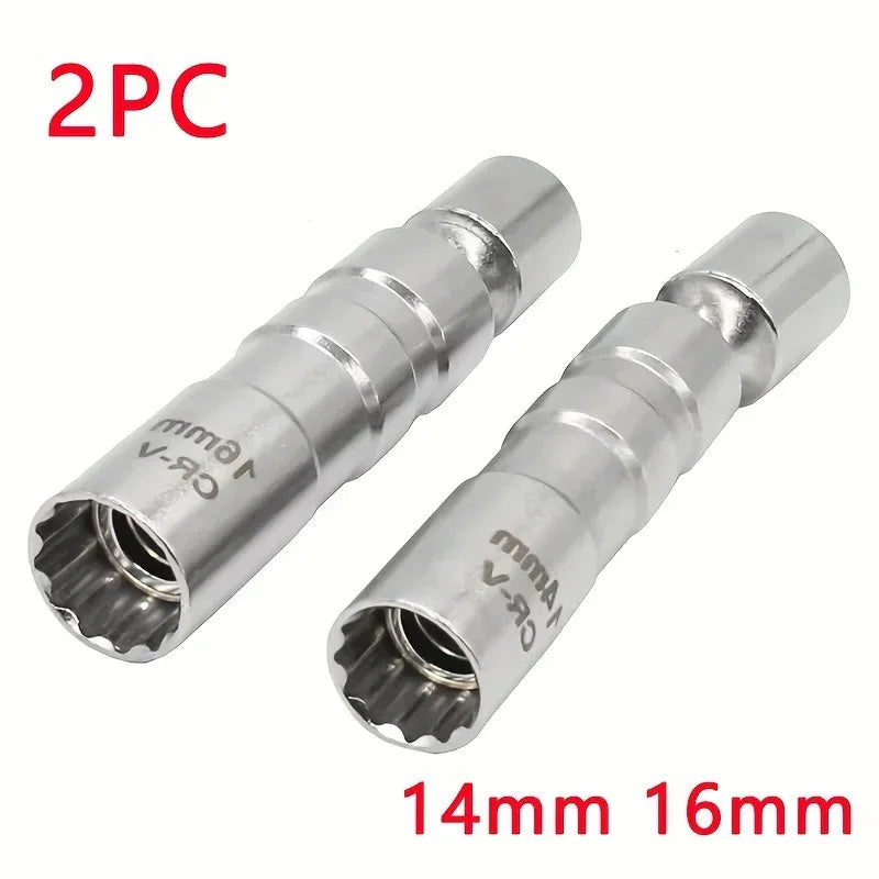 Zündkerzenschlüssel Magnetisch 2er Set - 14/16mm mit Kardangelenk - Heavy Duty - FUXLShop