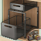 2-Etagen Metall-Unterschrank-Organizer – Ausziehbares Regal für Küche & Bad