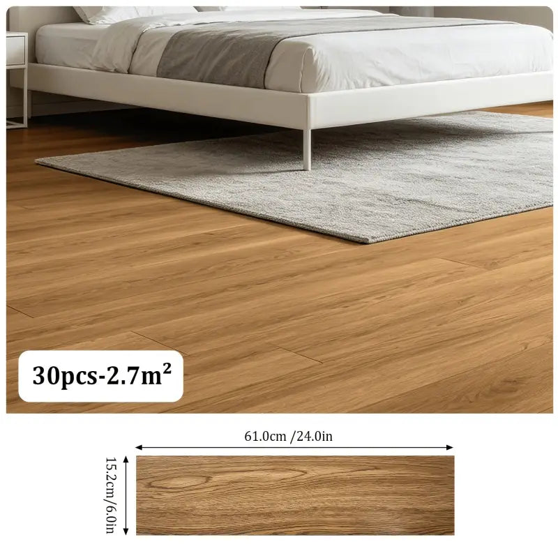 Lichtbraune pvc selbstklebende bodenplatten aus vinyl mit natürlicher maserung für küche wohnzimmer und bad