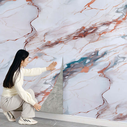 3D Marmor Tapetenrolle – Selbstklebender Schaumstoff-Sticker mit Alufolie, wasserfest & abnehmbar – Für Küche, Bad, Schlafzimmer & Möbeloberflächen - FUXLShop