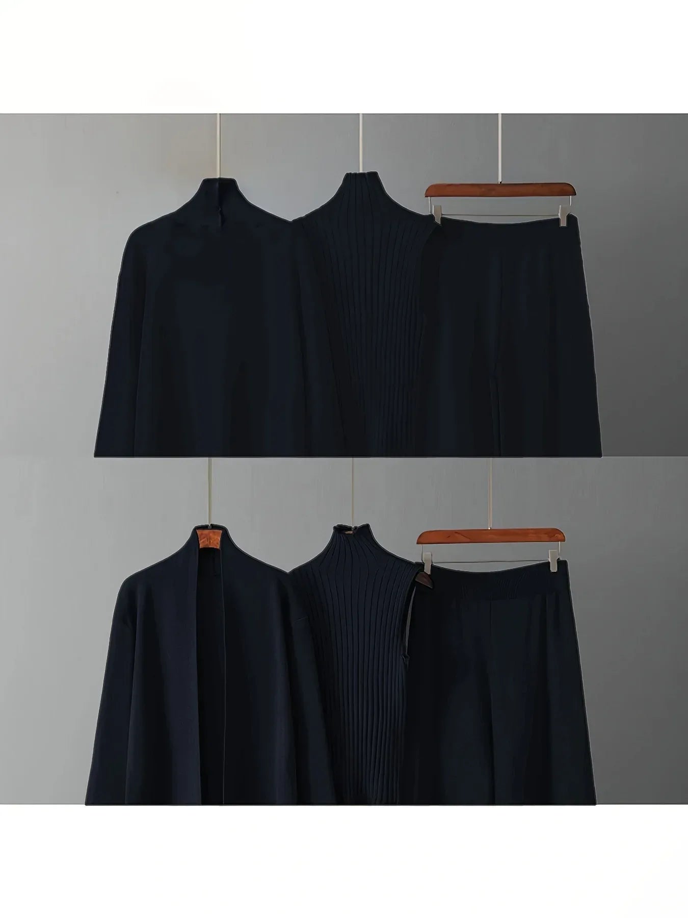 Damen 3-teiliges Strickset - Pullover, Cardigan & Hose - Casual Loungewear - FUXLShop