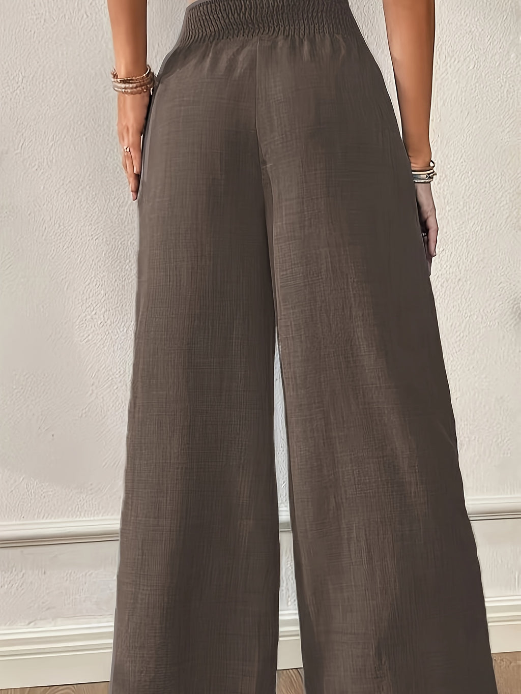 Elegante Damen-Schlaghose Wide Leg – Einfarbig, Ganzjährig