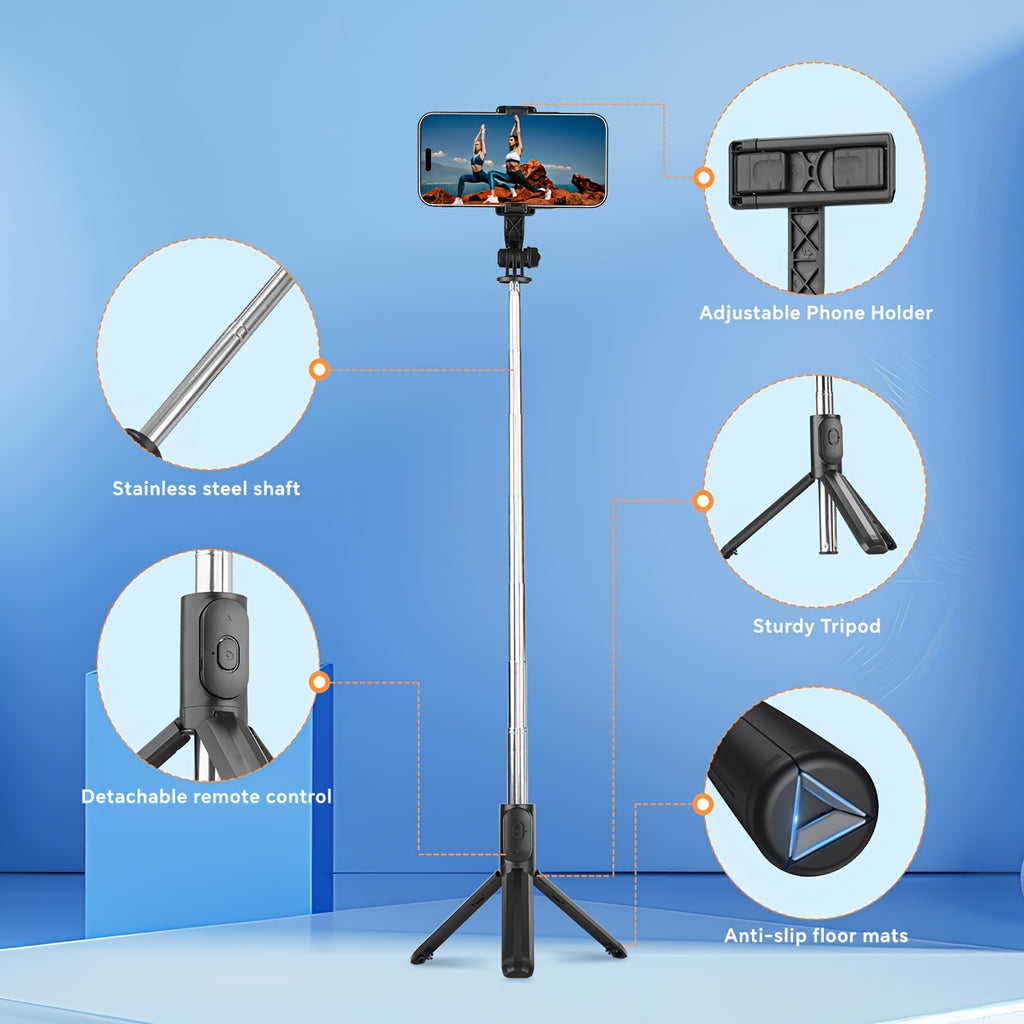 Selfie Stick Stativ 101,6 cm – Wireless Remote, 360° Drehung, für iPhone & Android