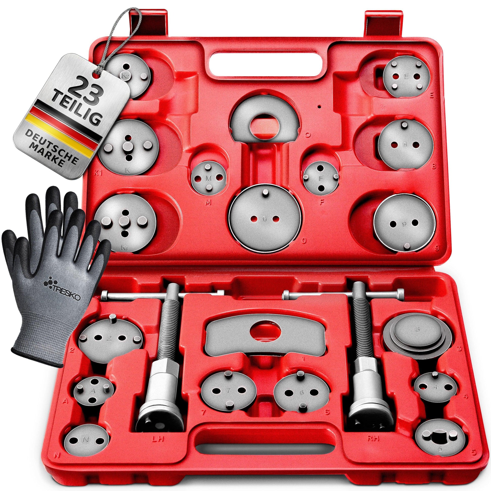 TRESKO Bremskolbenrücksteller Set 23-teilig inkl. Handschuhe - FUXLShop