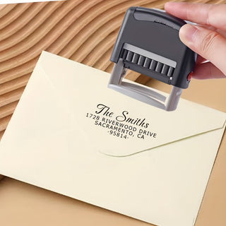 Personalisierter Adressstempel – Für Hochzeit, Büro & Umzug | Mehrere Schriftarten