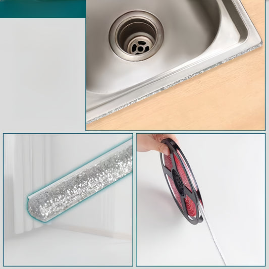 Wasserfestes, selbstklebendes Dichtband für Küche & Bad – Anti-Flecken PVC-Dichtung – Einfach anzubringen für Herd, Ecken & Keramikflächen